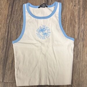 Forever 21 White and Blue Tank Top